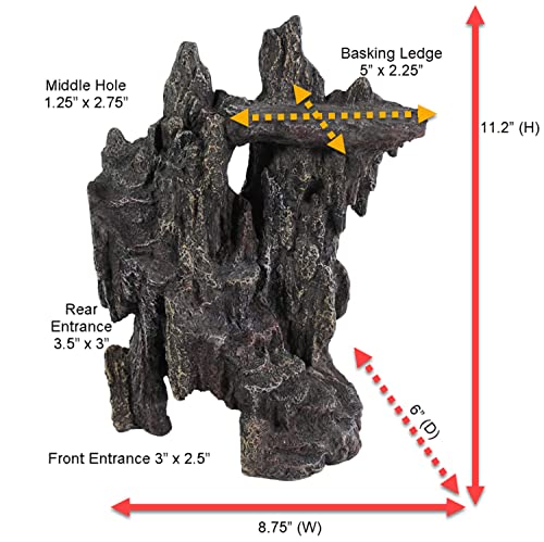 Penn-Plax Reptology Shale Step Ledge Cave Hideout - Aquarium & Terrarium Decoration - for Fish, Reptiles, Amphibians, and Small Animals - Large 2 (REP189) - size: Large 2
