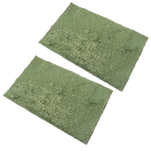FRCOLOR 2pcs Reptile Habitat Carpet Mat Simulation Moss Terrarium Substrate Liner for Lizards Turtles Snakes Moisture-Resistant Easy-Clean Reptile Habitat Pad