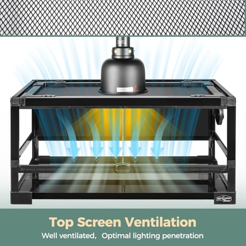 15 Gallon Full Glass Reptile Tank, Quick Fold Reptiles Enclosure with Waterproof Base, Top Screen Ventilation, 24" x 12" x 12" Front Opening Terrarium for Gecko, Lizard, Hermit Crab, Frog - size: 24" x 12" x 12"