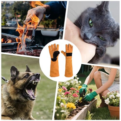 Animal Handling Gloves Safety Guard Protection | Cat Bite Gloves for Grooming Work Gardening Cutting Kitchen Welding Construction Bathing