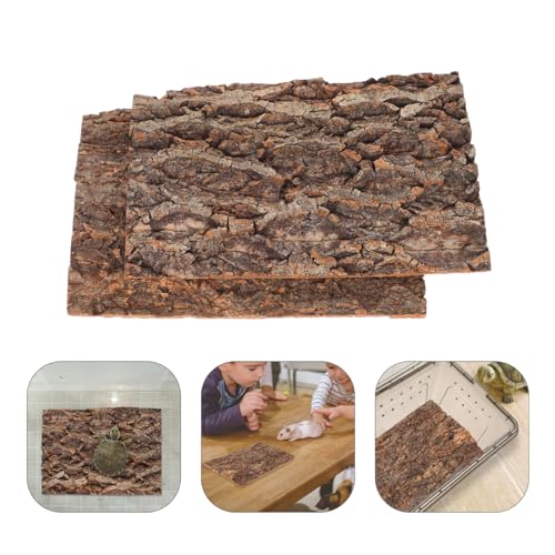 Zerodeko Reptile Tree Bark Terrarium Decor 2 Pack Reptile Platform for Climbing and Resting 11.81 X 7.87 X 0.78 in Bark Platform for Lizards Tortoises Spiders Hamsters