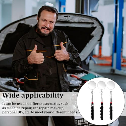 12 Pcs Telescoping Inspection Mirror Retractable Mechanical Mirrors Long Handle Under Vehicle Telescoping Mirrors Extendable 360 Rotation Detection Mirror for Mechanics Contractors Technicians