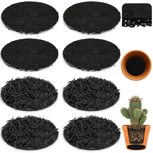 EBaokuup 8 Pcs Plant Pot Drainage Insert Discs, 6 Inch Thickened Mesh Pot Drainage Discs, Lightweight Planter Pad Insert to Prevents Soil Loss Indoor Outdoor - color: 6 Inch-8 Pcs