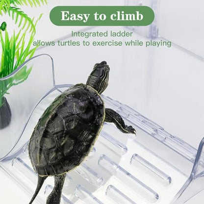 Turtle Basking Platform, Non Toxic Floating Ramp for Aquatic Turtles, Slip Resistant Surface, Easy to Clamp, Durable Tank Decor for Reptile Habitats, Terrarium Accessories