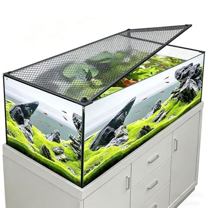 DIY Magnetic Fish Aquarium Anti-Jumping net Cover, Mesh Terrarium lid Aquarium Hood, Reptiles from Jumping Out - size: 15x15cm/5.91x5.91"