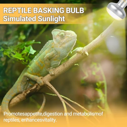 Reptile Heat Lamp Blub, 2Pack 100W Day & Night Reptile Heat Lamp, UVA Daylight Heat Basking Bulb Infrared Heats Light Bulb for Reptiles Bearded Dragon Lizard Turtles