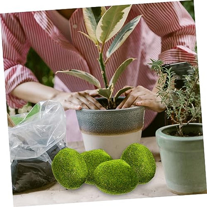 jojofuny 13pcs Artificial Stone Decoration Faux Balls for Decoration Fake Moss Sphagnum Terrarium Preserved Home Accessories Ornament Fairy Garden Decor Moss Stone Green Foam