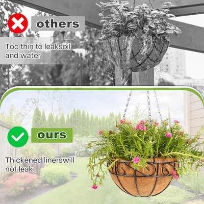 Coco Liner Roll 24x80 Inch, Natural Coconut Liners for Planter Flower Basket, Thick Coco Fiber Mat for Hanging Basket, Garden Decoration, Animal Pet Pads, Reptile Carpet - size: 24 x 80 inch