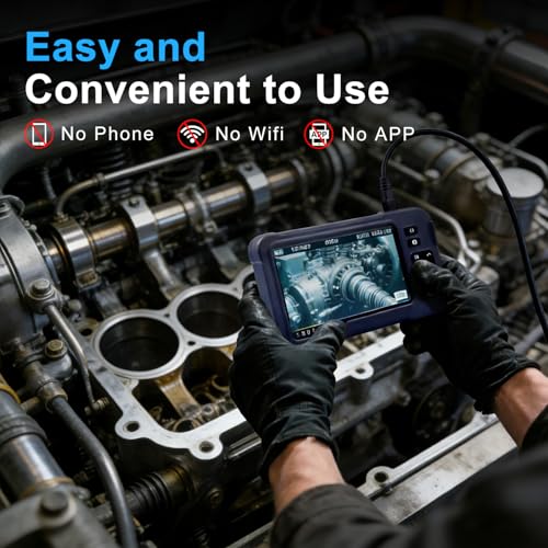 Endoscope Camera with Light 1920P HD Dual-Lens Borescope with 8 LED Lights, IP67 Waterproof Snake Sewer Tools 4.3" Inspection Camera,16.4ft Semi-Rigid Drain Endoscope (16.4FT Dual Lens-Blue) - size: 16.4FT Dual Lens-Blue