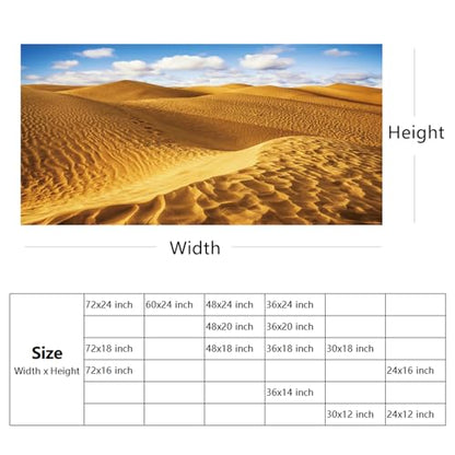 YongFoto Reptile Terrarium Background 48x18 inch, Sand Dunes Desert Blue Sky Tropical Scenery, Polyester Fabric, Includes Double-Sided Tape - size: 48x18in/120x45cm