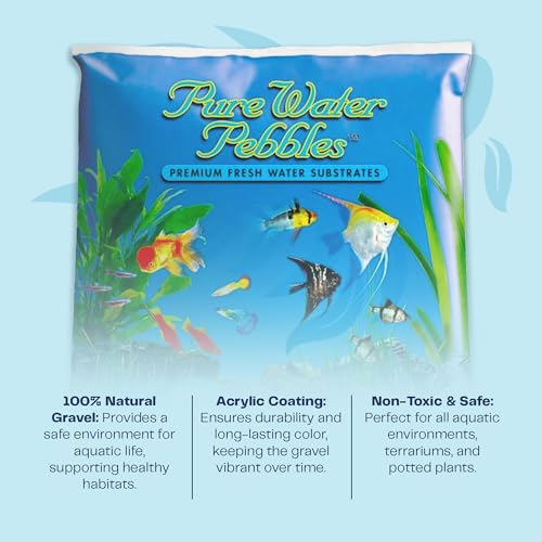 Pure Water Pebbles Carolina Aquarium Gravel - 2 lbs - Non-Toxic, Colorfast, Vibrant Substrate for Aquariums, Terrariums, Ponds & Crafts