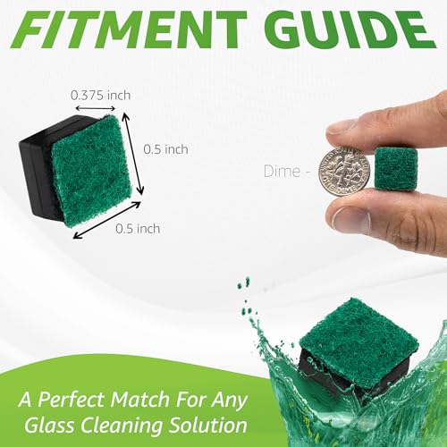 Chubbs Scrubb Magnetic Glass Cleaner with 40-Pack Replacement Scrubb Pads Bundle - Mini Magnetic Scrubber Kit That Removes Tough, Built-Up Stains From Glass, Ceramic & Metal