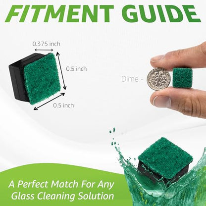 Chubbs Scrubb Magnetic Glass Cleaner with 40-Pack Replacement Scrubb Pads Bundle - Mini Magnetic Scrubber Kit That Removes Tough, Built-Up Stains From Glass, Ceramic & Metal