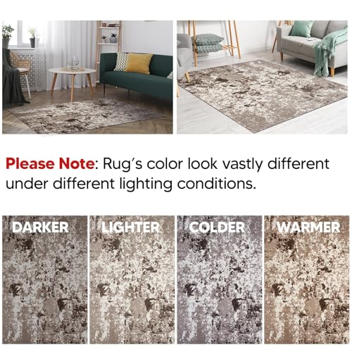 Keen Home Design Runner Rugs - 32"x91" Non-Shedding, Thick Pile Abstract Rugs for Kitchen, Living Room, Bedroom, Dining Room, Entryway - Size: 2'8" x 7'7", Skies Beige - color: Skies Beige, size: 2'8" x 7'7" (Runner)