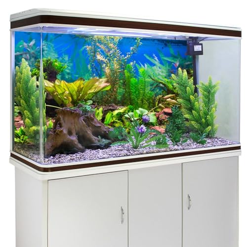 AWERT 48x18 inches Aquarium Background Aquatic Plant River Bed & Lake Fish Tank Background Vinyl - size: 48x18in/120x45cm