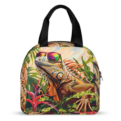 Funny Lizard Theme Lunch Bag for Women Men | Insulated Lunch Box Leakproof Food Meal Containers Reusable Foldable 6L Capacity Lunch Tote Bags for Work Picnic Travel - color: Style 1