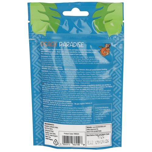 Blue River Diets Crested Gecko Diet | Peach Paradise | All Natural Low Fat Complete Gecko Food | 2.1oz