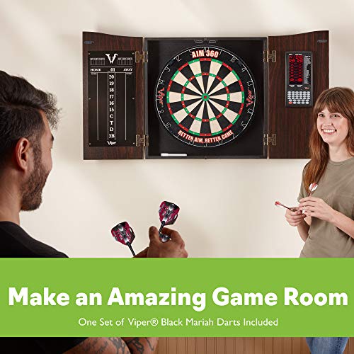 Deluxe Dartboard Cabinet with Integrated Pro Score and Cricket Scoreboard - style: Elite