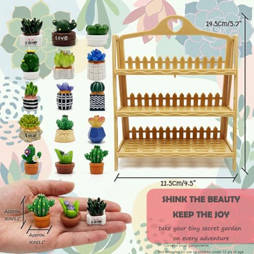 Miniature Mini Cactus Figurines Office Desk 15 Pcs Set Tiny Plants Decoration Artificial Potted Resin Succulent Small Cute Figures Ornament Terrarium Landscape - style: Succulent