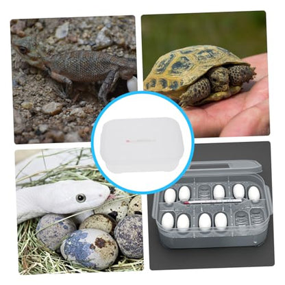 GANAZONO 1Pc Compartment Reptile Hatching Box Transparent Gecko Incubator for Snakes and Lizards Easy to Clean Reptile Breeding Case with Thermometer for Egg Incubation and Reuse