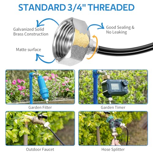 Misting Cooling System, 26FT (8M) Misting Line + 7 Brass Mist Nozzles + Brass Adapter(3/4") Outdoor Mister for Patio Backyard Garden Greenhouse - size: 26FT / 8M