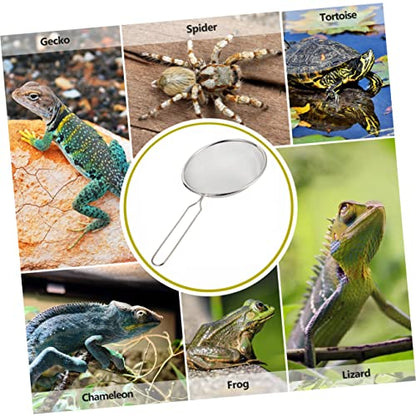 Mipcase Pet Sand Shovel Animals for Stainless Steel Spoon Spoons Cat Litter Scoop Stainer Steel Strainer Terrarium Litter Cleaner Reptile Cleaning Tool Reptile Supplies Fryer Mesh