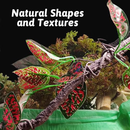 VCEPJH Reptile Climbing Branch Decor 2 Pcs Bendable Jungle Vine with Suction Cup Terrarium Plant Decoration for Gecko Bearded Dragons, Snake,Frogs, Chameleons Cage Accessories (I)