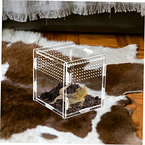 Clear Reptile Breeding Box Ventilation Transparent Terrarium Container for Pets for Gecko Lizard Frog and Habitats and Easy to Clean Visibility