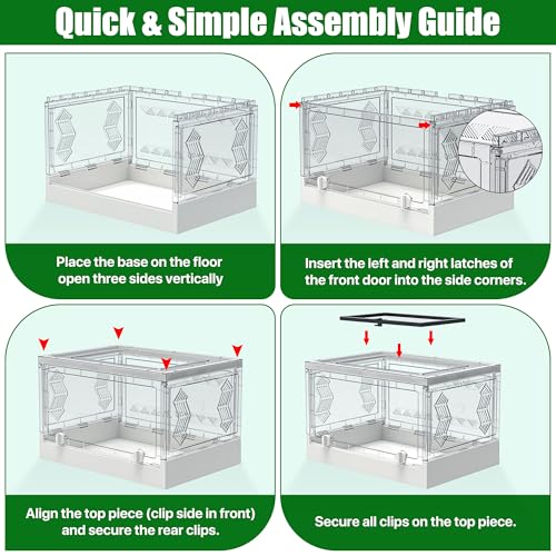 Folding Reptile Travel Terrarium Tank 17" × 12" × 10" | 9 Gallon Portable Transport or Quarantine Enclosure Habitat for Geckos, Lizards, Snakes, Turtles, Spiders - size: 17" x 12" x 10"
