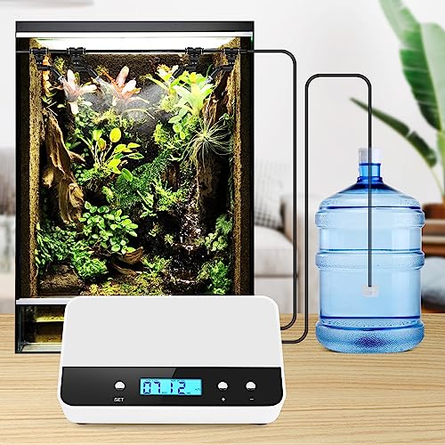 Automatic Reptile Mister with 4 Nozzles | 360° Adjustable Spray, Timer Control & External Reservoir for Terrariums