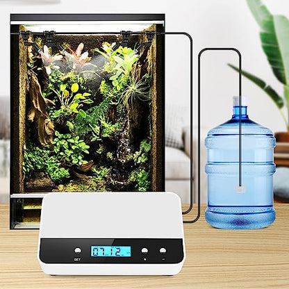 Automatic Reptile Mister with 4 Nozzles | 360° Adjustable Spray, Timer Control & External Reservoir for Terrariums
