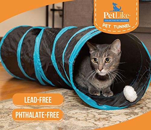 PetLike S Way Cat Tunnel Collapsible Pop-up Pet Tube Hideaway Play Toy with Ball (S-Way, Brown) - color: Brown, size: S-Way