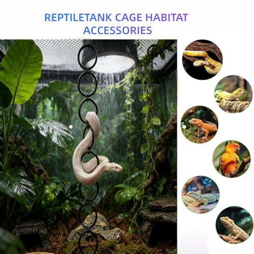 GZZHPFYSnake Climb Chain Toy Ball Python Ring Corn Snake Enrichment Toy | Suitable for Ball Pythons and Corn Snakes, Black | Snake Reptile Enrichment Toy, Suitable for Various Small Reptiles
