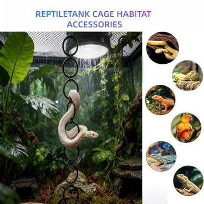 GZZHPFYSnake Climb Chain Toy Ball Python Ring Corn Snake Enrichment Toy | Suitable for Ball Pythons and Corn Snakes, Black | Snake Reptile Enrichment Toy, Suitable for Various Small Reptiles