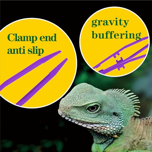 5-Pack Reptile Feeding Tongs Set - Hygienic Anti-Slip Purple Tweezers for Bearded Dragons, Lizards, Snakes, Aquariums & Small Animals(Five Colors to Choose from) - color: Purple