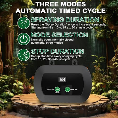 Lewisia Reptile Humidifier with Timer, 360° Rotating Nozzles Misting System Reptile Fogger Mister for Amphibians Chameleons Snakes Frogs Rainforest Plants