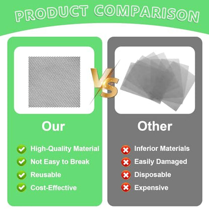 60 Pcs Planter Mesh Drainage Screens, 4 in Square Pads for Flower Pots Hole | Bonsai Flower Pot Bottom Grid Mat Mesh Cover ; Trim to Fit Pots to Help Retain Soil While Allowing Excess Water to Drain