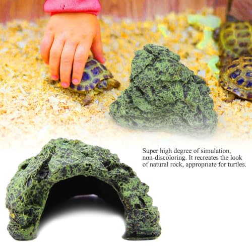 TOPINCN Fish Hiding Cave, Turtle Basking Platform Cave Hideout Reptile Tank Decor Resins Rock Cave, Aquarium Terrarium Decoration (Small)