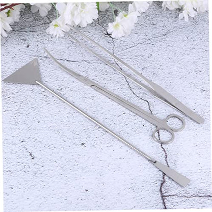 1Set Stainless Steel Aquarium Cleaning Tools Kit Aquatic Plant Tool with Pouch for Fish Tank Maintenance and Plant Trimming and Flexible for Precise Care