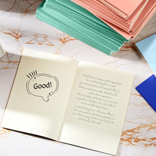 100 Pcs Journals Notebooks Bulk - Kraft Softcover A5 Small Notebooks 5.5 Inch x 8.3 Inch Notepads with 60 Page 30 Sheet for Writing Sketch Travel Office Supplies(Bright Color,Lined) - color: Bright Color, style: Lined