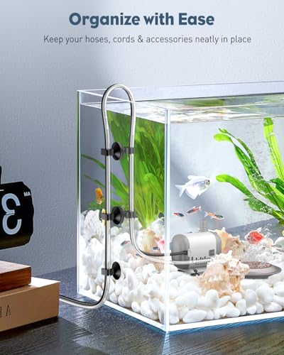 Pawfly 30 Pack Aquarium Suction Cups, Fish Tank Suction Cup Clips for Standard 3/16" ID Airline Tubing, Wire & Power Cord, Small Fish Hose Holder, Air Pump Accessories, Black