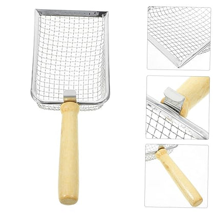 GANAZONO Stainless Steel Cat Litter Scoop Handle Lightweight Design for Easy Cleanup of Cat and Reptile Waste Fine Mesh for Efficient Sifting for Litter Boxes and Reptile Containers
