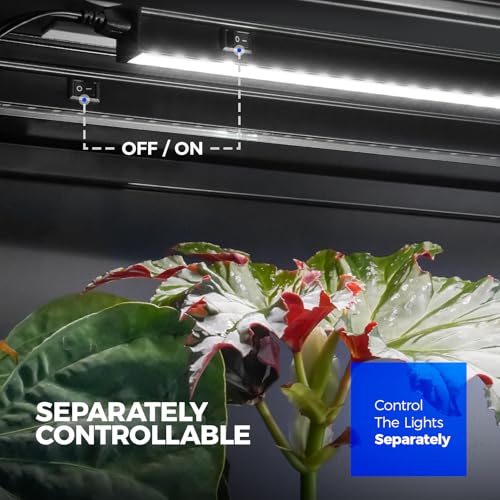 Barrina T5 Plant Lights, 3FT 128W (8 X 16W), 5000K, 8 Packs, Black Cover | Full Spectrum, Led Grow Light with Magnetic Design, Separate On/Off, Grow Light Strip for Seedlings, Linkable, Plug and Play - color: White, size: 3FT-Black Cover