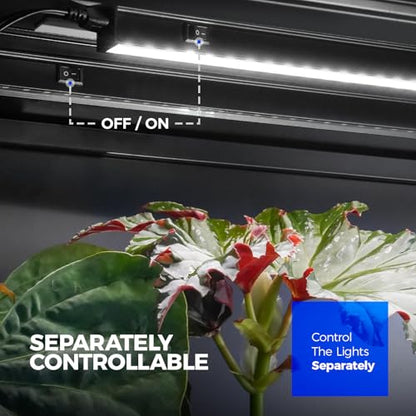 Barrina T5 Plant Lights, 3FT 128W (8 X 16W), 5000K, 8 Packs, Black Cover | Full Spectrum, Led Grow Light with Magnetic Design, Separate On/Off, Grow Light Strip for Seedlings, Linkable, Plug and Play - color: White, size: 3FT-Black Cover