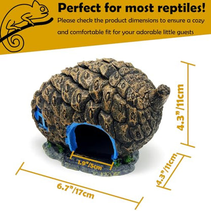 Bearded Dragon Reptile Hide Leopard Gecko Caves Pine Cone Lizard Hideout Tank Accessories Snake Décor Amphibian Habitat Tortoise Decoration - style: PINE CONE