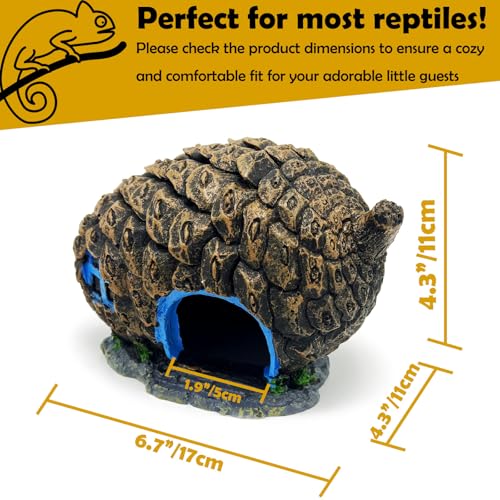 Bearded Dragon Reptile Hide Leopard Gecko Caves Pine Cone Lizard Hideout Tank Accessories Snake Décor Amphibian Habitat Tortoise Decoration - style: PINE CONE