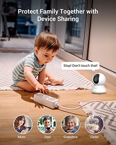 blurams Security Camera 2K, Baby Monitor Dog Camera 360-degree for Home Security (White-2Pack) - color: White-2Pack
