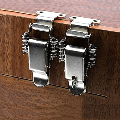 NRC&XRC Stainless Steel All in one Double Spring Locking Latch hasps Chest Toggle Catch Clasp Furniture Hardware Accessories w/Screws (2, S) - size: Small