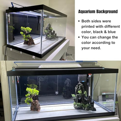 ELEBOX Aquarium Background Blue Black Fish Tank Background Wallpaper Double-Sided Aquarium Backing, Aquarium Decorations for 10 Gallon 20 Gallon Aquarium 11.8" x 24.4" - size: 11.8" H x 24.4" L