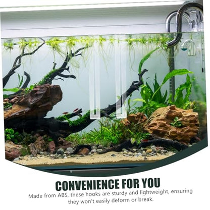 Sosoport Reptile Tank Hooks 2pcs Aquarium Hangers Adjustable Climbing Ramps Fish Tank Accessories